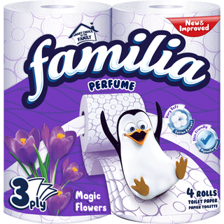 Familia Magic Flowers тоалетна хартия 3 пластова 4 БР / 38925771