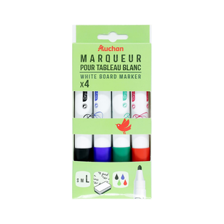 Markere groase Auchan 4 bucati, diverse culori