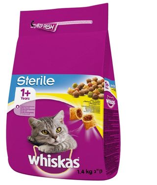 Whiskas sterile Hrana uscata cu pui pt pisici adulte 1,4 kg