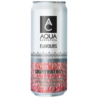 Bautura carbogazoasa Aqua Carpatica Flavours cu grapefruit roz, doza, 0.33 l