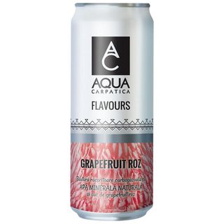 Bautura carbogazoasa Aqua Carpatica Flavours cu grapefruit roz, doza, 0.33 l