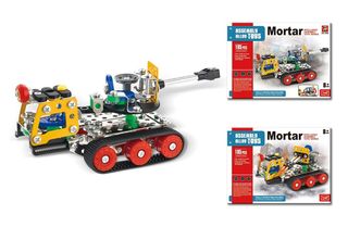 Set asamblare metalica Tanc, 185 piese, Multicolor