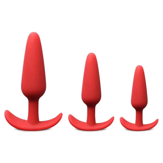 Set dildo Silicone Plugs 3pcs Red LUX29816