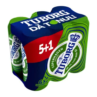Bere blonda Tuborg, 5+1 x 0.5 l