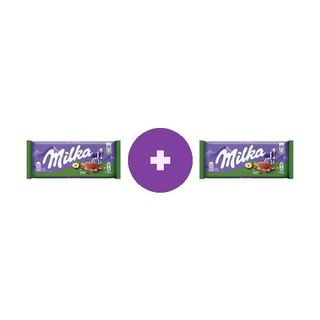 Ciocolata Milka Cu Alune 90G, 2 la pret de 1