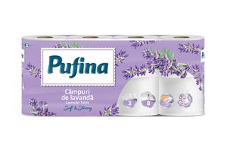 Hartie igienica Campuri de lavanda Lavender fields 3 straturi 8 role Pufina