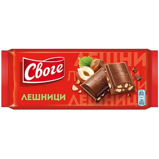 Своге млечен шоколад с лешници 80 г / 00110605
