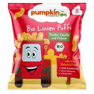 Snack BIO din linte, rosii, morcov si verdeata, 12+, 20g, Pumpkin Organics