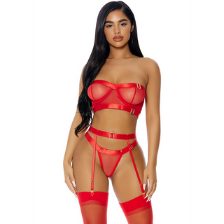 Set Lenjerie intima sexy, Forplay, Good As Gold - Rosu