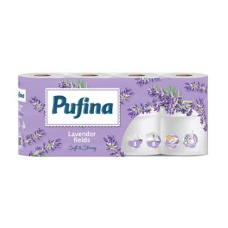 Hartie igienica Pufina Campuri de Lavanda 8 role, 3 straturi