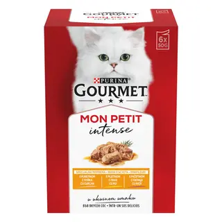 Gourmet Mon Petit Cu Pui, Rata, Curcan In Sos, Hrana Umeda Pentru Pisici, 6X50G