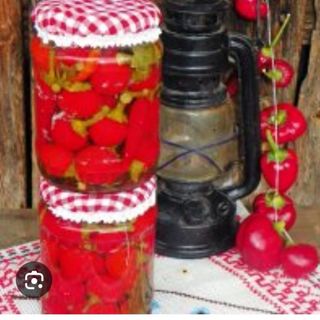 Ardei iute cherry  în oțet borcan 250g