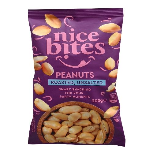 Nice Bites Печени белени фъстъци без сол