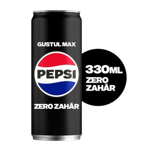 Bautura carbogazoasa Pepsi Zero Zahar, 0.33 l