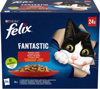 FELIX Fantastic Pachet Mix plicuri pt pisici, cu Pui, Vită, Iepure, Miel, 24x85g