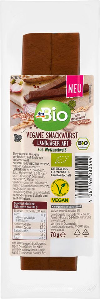 dmBio carnati vegani tip LandjägerECO70g