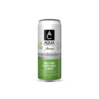 Bautura carbogazoasa Aqua Carpatica Flavours cu aroma de lamaie verde si menta, 0.33 l