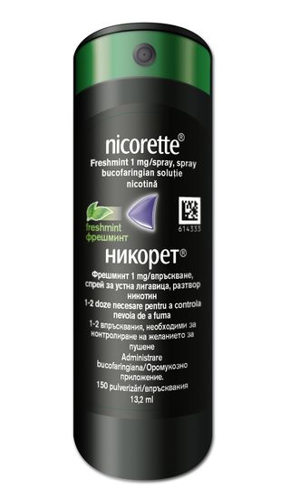 НИКОРЕТЕ ФРЕШМИНТ СПРЕЙ 1МГ/СПРЕЙ 13,2МЛ