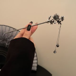 Antik Srebrni Štapić za Kosu sa Kristalima i Visuljcima