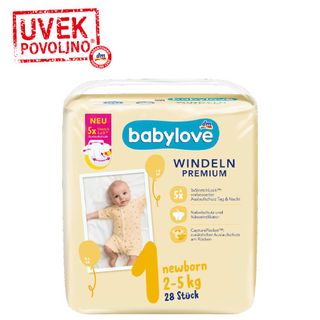 babyove Premium pelene newborn, veličina 1 (2-5kg), 28 kom