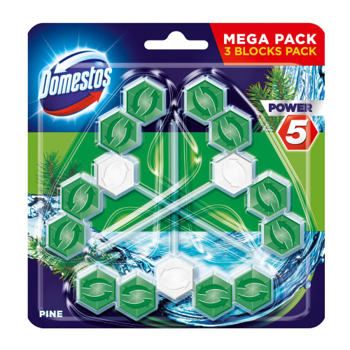 Domestos Power 5 тоалетно блокче Бор 3X55 ГР