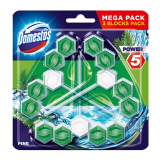 Domestos Power 5 тоалетно блокче Бор 3X55 ГР / 38936994