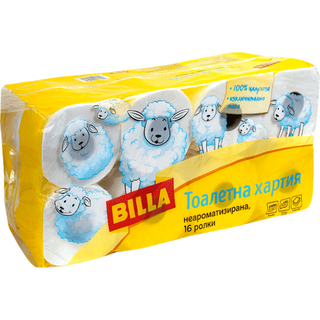 BILLA Тоалетна хартия неароматизирана 3 пласта, 16 БР / 38941980