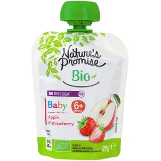 Nature's Promise Bio Baby, Piure eco de mere si capsuni, 6+luni 90g (ID 38437)