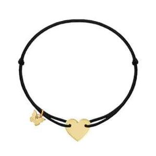 Classic Narukvica Srce , 18ct pozlata - Black