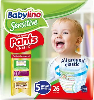 BABYLINO pelene gaćice sensitive 26 KOM junior 10-16 kg 5 | 5201263890116