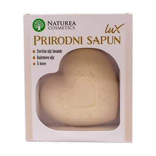 NATUREA lux prirodni sapun u obliku srca sa eteričnim uljem lavande, bademovim uljem i shea buterom, 105 g