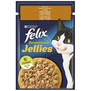 Hrana umeda pentru pisici Felix Sensations Pui si morcovi 85g