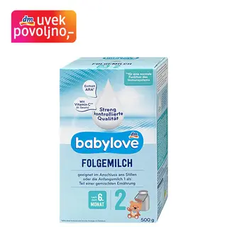 babylove Zamensko mleko 2, prelazna formula za odojčad, od 6. meseca 500 g 1491845
