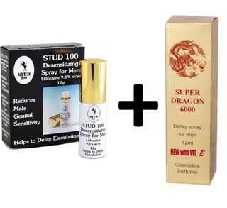 Pachet Spray Stud 100 Original + Spray pt Intarzierea Ejacularii Dragon "Super Dragon 6000" 12 ml