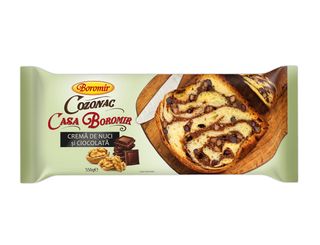 Boromir Cozonac crema de nuci si ciocolata 550 g