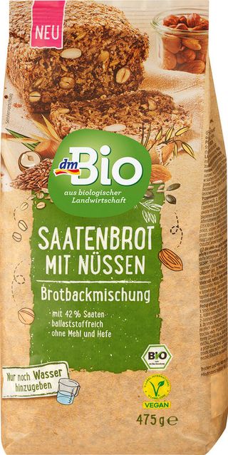 dmBio Mix pentru paine cu nuci ECO, 475g