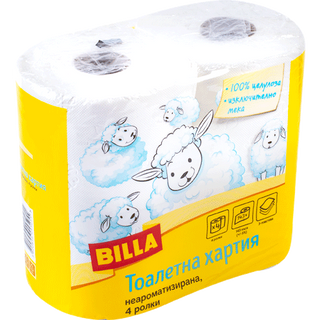 BILLA Неароматизирана тоалетна хартия 4 БР / 38941976
