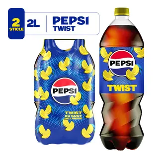 Pepsi Twist, bautura cu aroma de cola si suc de lamaie, pet, 2x2L