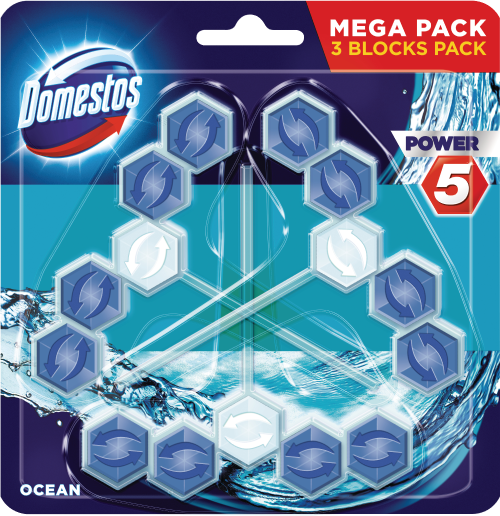 Domestos Power 5 тоалетно блокче Океан