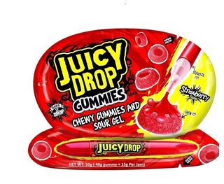 Juicy Drop Chewy Gummies And Sour Gel capsuni
