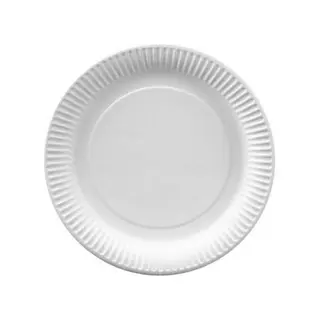 Set farfurii de unica folosinta, 10 bucati, 23 cm, carton, alb