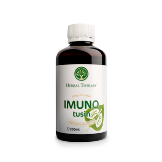 Sirop IMUNO Tusin (Extract de Măceș, Cimbrișor, Salvie, Tei, Soc, Nalbă-Mare, Iarbă-Mare, Zmeură, Podbal)
