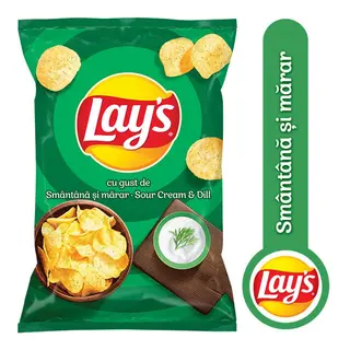 Lay's chipsuri din cartofi cu smantana si marar 125g