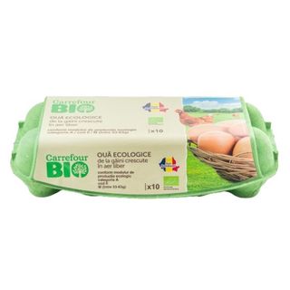 Oua ecologice M cod 0 Carrefour Bio 10 bucati