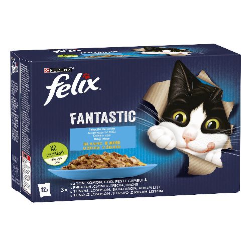 Felix Fantastic Рибно меню - риба тон,сьомга,треска,писия 12x85гр 12 БР