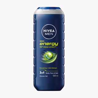 Nivea, Gel de duș bărbați Energy 3în1, pentru corp, față și păr 0.5l