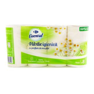Hartie Igienica Musetel, Carrefour Essential, 8 Role, 3 Straturi