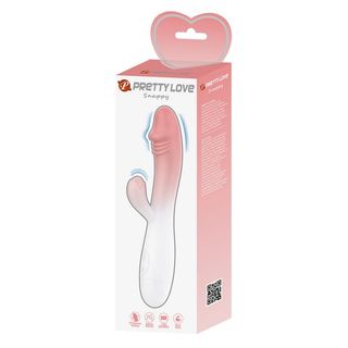 Vibrator Iepuras Snappy, 30 Moduri Vibratii, Silicon, Roz/Alb, 19 cm