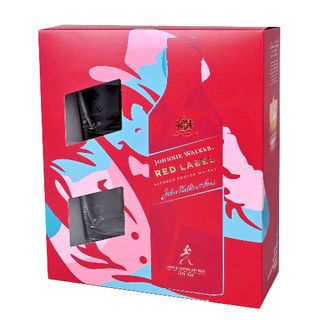 Johnnie Walker Уиски Червен етикет + 2 ниски чаши 0.7 Л / 38900869
