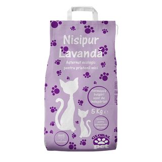 Asternut ecologic pentru pisici Nisipur cu Lavanda, 5 kg